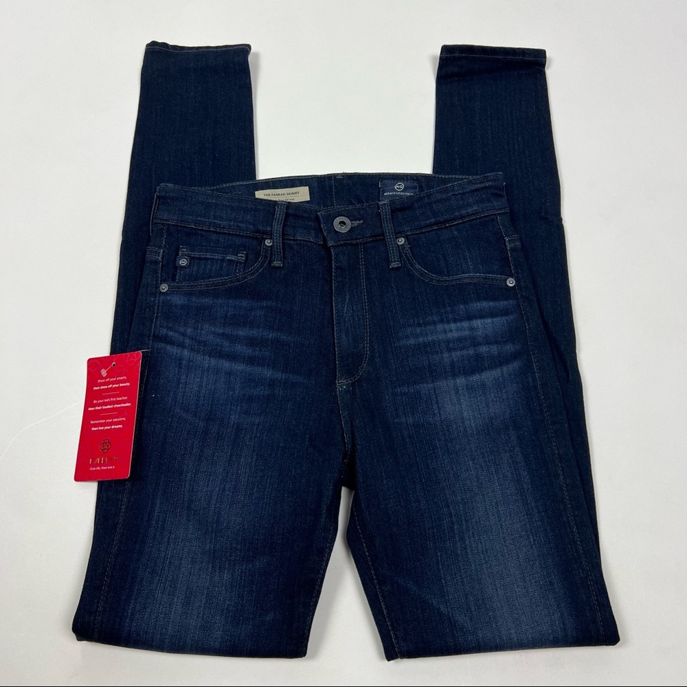 Ag Adriano Goldschmied NWT Farrah High Rise Skinny Jeans Dark Wash Size 25R